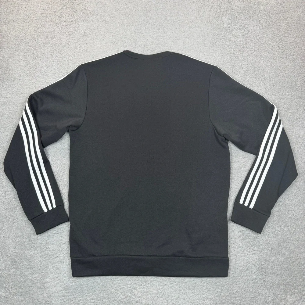 Adidas Mens Primegreen Essentials 3-Stripes Sweatshirt Black Large GK9074